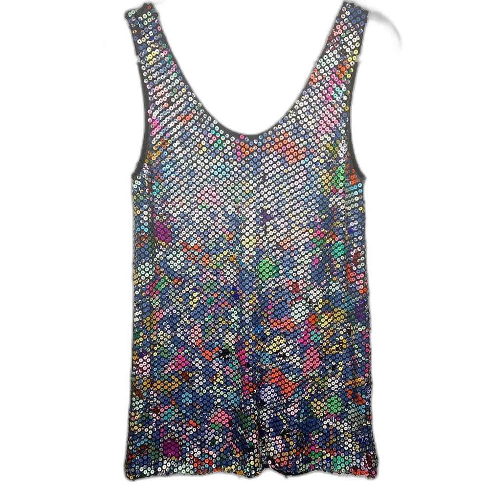 VERSACE Colorful Sequin Mini Tank Dress 40